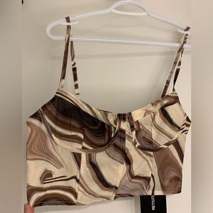 PrettyLittle Thing cropped top. Part of matching set. Size 8.